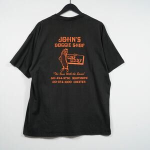 Vintage Dog Shop T-Shirt Single Stitch Jerzees Black Graphic Tee 90s